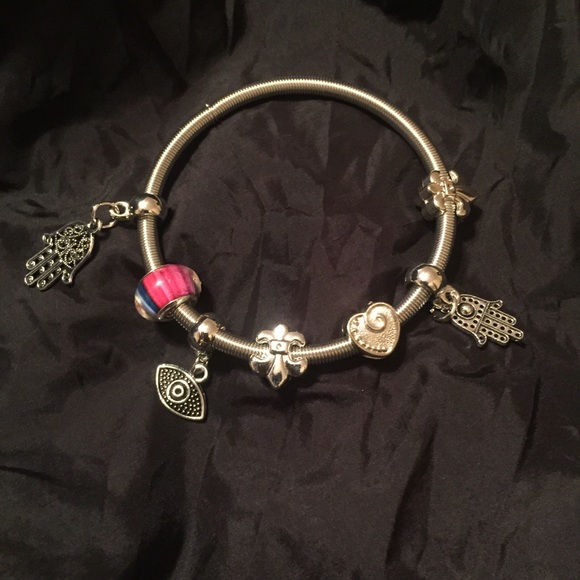 Bangle Charm Silver Bracelets One Size - Picture 5 of 8